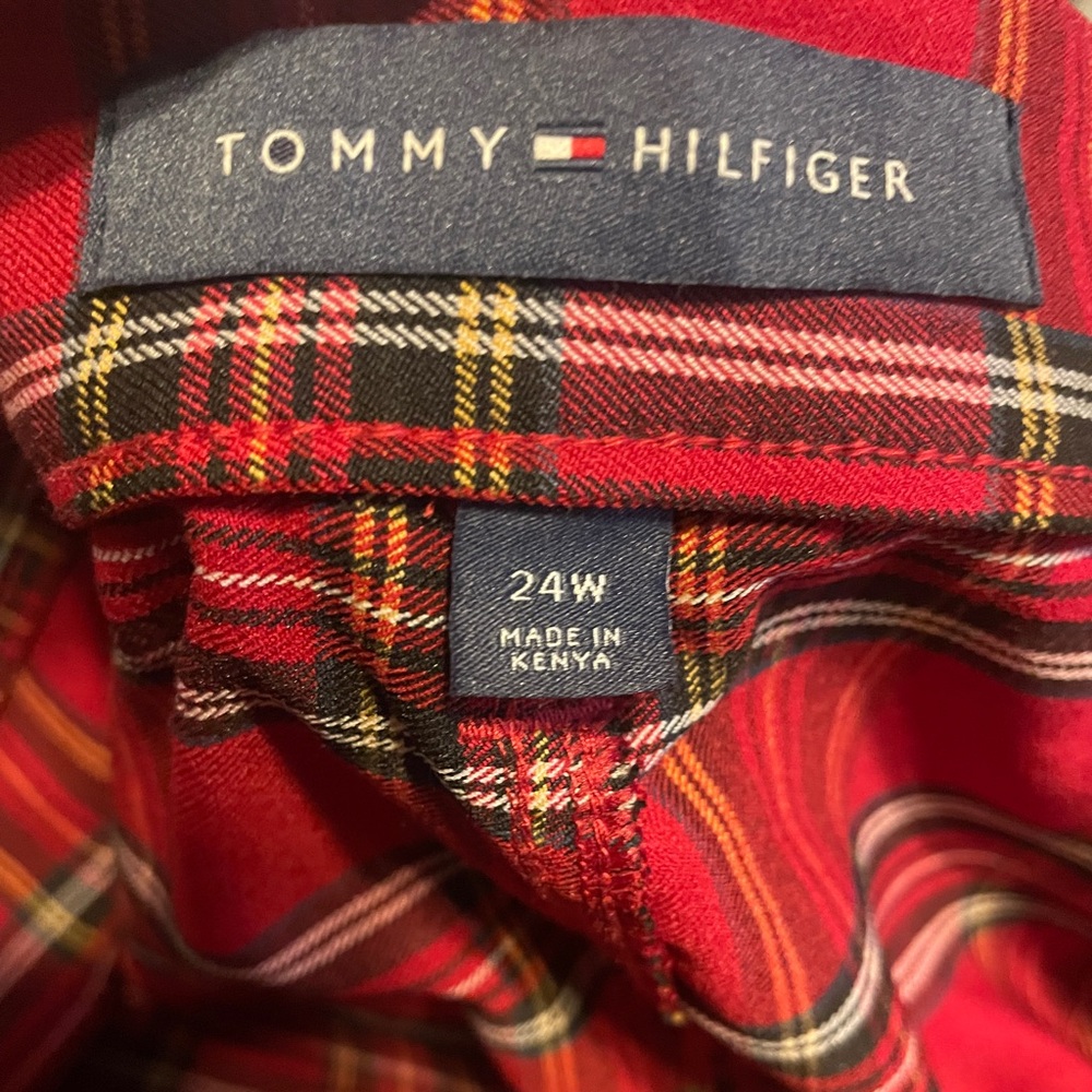 NWT Tommy Hilfiger The Flex Red Plaid Pants 24W‎ - Picture 7 of 9